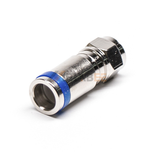 Konektor Tipe F Male 75Ohm Compression Straight Edge Mount untuk Kabel RG6, Plug Koaksial Berlapis Nikel untuk Antarmuka PCB CATV - Product Image 2