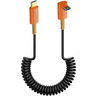 Cable USB4 Tipo C Macho a Macho en Espiral, 40 Gbps, 8K, 240 W, Carga Rápida, Cable de Datos de Alta Velocidad