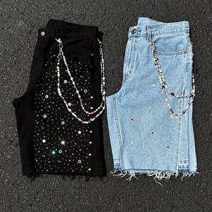 DiZNEW 2025 <span class=keywords><strong>Jeans</strong></span> da <span class=keywords><strong>Uomo</strong></span> con Diamanti, Pantaloncini in Denim con Incastonature di Diamanti, <span class=keywords><strong>Jeans</strong></span> alla Moda Versatili e di Alta Gamma su Misura - Product Image 1