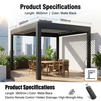 HENLIXO Stores enrouleurs motorisés électriques d'extérieur, protection de la vie privée, protection UV, tissu imperméable, système Zip Screen, sur mesure