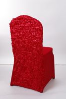 Housse de chaise en soie de lait tout compris transfrontalière housse de jambe pétale de couleur unie pour les réunions des hôtels-housse de chaise de table élastique