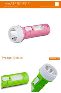 Intérieur extérieur éclairage de secours en plastique corps puissant led lampe torche torche rechargeable à vendre - Product Image 3