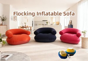 Silla Inflable Portátil Plegable Moderna de PVC Individual con Respaldo y Reposabrazos en Forma de U para Sala de Estar y Dormitorio - Product Image 3