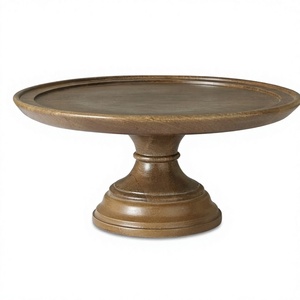 Plateau de service en bois avec corde, présentoir à desserts en bois naturel, support rustique multifonctionnel pour cuisine et restauration, vente en gros - Product Image 1