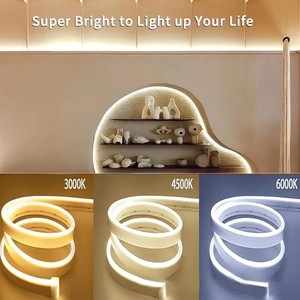 Tira de <span class=keywords><strong>LED</strong></span> de Neón CCT de 5V, Alimentada por USB/Batería, <span class=keywords><strong>con</strong></span> 4 Teclas de Atenuación, Cortable, <span class=keywords><strong>con</strong></span> CRI 80 y 50,000 Horas de Duración, para Decoración de Paredes, Bares y Hogares - Product Image 3