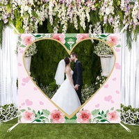 Bannière « Just Married » 2020, décoration de fête de mariage, accessoires photo pour la mariée et le marié, toile de fond en forme de cœur 1,8x2m
