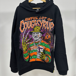 Sweat-shirt Halloween classique noir de haute qualité avec inscription « C'est beaucoup de sirop contre la toux » en avertissement, 100% coton - Product Image 2