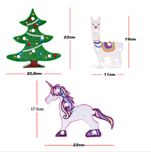 Vente en gros Nouveauté Arbre de Noël Alpaca <span class=keywords><strong>licorne</strong></span> Forme spéciale Peinture au <span class=keywords><strong>diamant</strong></span> LED DIY avec lumières - Product Image 6