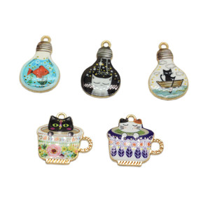 Lindo café <span class=keywords><strong>taza</strong></span> gato bombilla esmalte encantos DIY pareja baratijas collar pulsera pendientes <span class=keywords><strong>Kawaii</strong></span> <span class=keywords><strong>taza</strong></span> <span class=keywords><strong>de</strong></span> té gato aleación colgante - Product Image 6