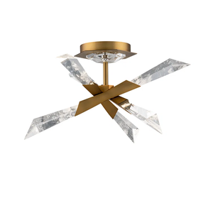 Nordic Solitude 6 luces de cristal semiempotrado candelabro diseño artístico moderno sala de estar pasillo decoración iluminación LED - Product Image 1