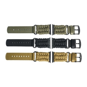 Bandes en nylon parachute tressé pour <span class=keywords><strong>Apple</strong></span> <span class=keywords><strong>Watch</strong></span> Series 44mm 45mm 42mm <span class=keywords><strong>Bracelet</strong></span> sport pour IWatch 10 9 <span class=keywords><strong>8</strong></span> SE Ultra - Product Image 1