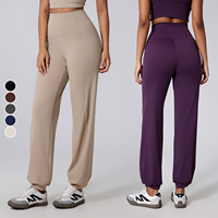 Pantalon de yoga décontracté pour femme, taille haute, avec cordon de serrage, pour la danse, le fitness, la course à pied - Séchage rapide, respirant