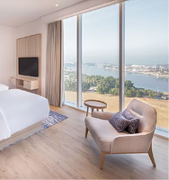 Ensemble de meubles de chambre à coucher en teck de style européen, lit California King, canapé, armoire de salle à manger pour hôtel de luxe haut de gamme