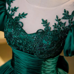 2026 long <b>puff</b>-sleeved cocktail dress for the annual meeting, hostess formal attire for the coming-of-age ceremony - Product Image 6
