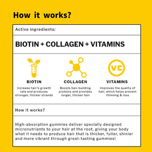 Suplemento de Biotina Más Vendido, Fortalece las Uñas y Mejora la Salud de la Piel, Gomitas de Biotina y Colágeno - Product Image 3
