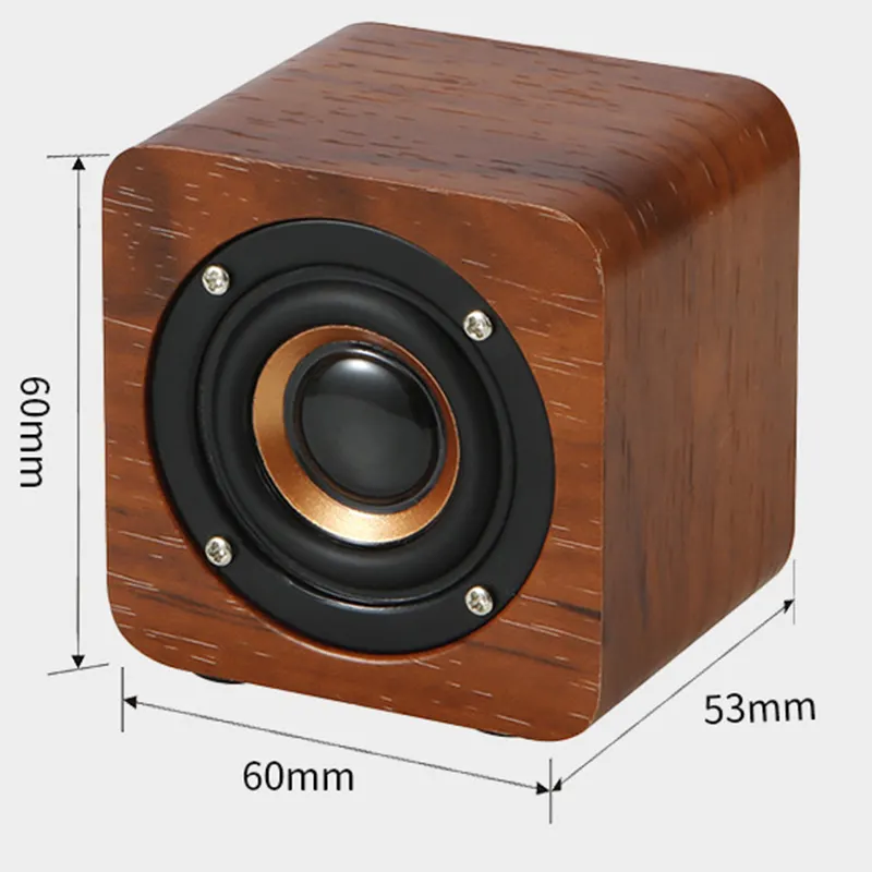 Promoción de regalo portátil Inalámbrico Q10 Mini altavoz de madera de escritorio portátil Grano de madera retro 2023 producto de electrónica de consumo caliente