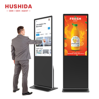 HUSHIDA Écran tactile vertical numérique de 55 pouces, kiosque mobile, équipement d'affichage publicitaire, kiosque photo numérique à vendre