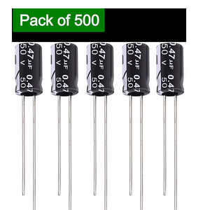 Condensador electrolítico de aluminio de 0,47 µF y 50 V, condensador polarizado para proyectos de bricolaje de electrónica de PCB, vida útil de alta estabilidad - Product Image 2