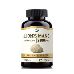 Cápsula de extracto de hongo melena de León orgánica de 500mg, suplemento cerebral de etiqueta privada, cápsulas de Melena De León para memoria y energía - Product Image 1
