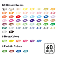 Arrtx à haute adhérence AACM-0560A 60 couleurs de base ensemble de stylos marqueurs de peinture acrylique