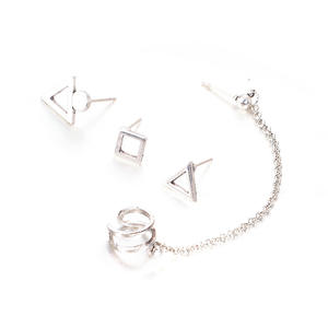 Conjunto de pendientes retro europeo y americano, conjunto de pendientes triangulares retro de varios pares, paquete de tarjeta, nuevo estilo - Product Image 5