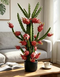 <span class=keywords><strong>Arbre</strong></span> artificiel réaliste de pitaya (<span class=keywords><strong>fruit</strong></span> du <span class=keywords><strong>dragon</strong></span>) en gros, plante tropicale décorative pour aménagement intérieur et extérieur - Product Image 5