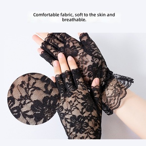 <span class=keywords><strong>Gants</strong></span> de luxe mi-doigts en dentelle florale avec poignets à volants, élé<span class=keywords><strong>gants</strong></span> pour mariée, conduite et protection solaire pour <span class=keywords><strong>femme</strong></span> - Product Image 5
