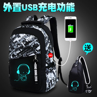 Sac à dos pour garçons cartable pour lycéens sac à dos éclaircissant sac d'ordinateur de mode sac à dos lumineux résistant à l'usure