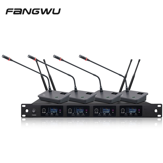 Professional Uhf Sure Wireless Microphone 4 Channel for Family Ktv