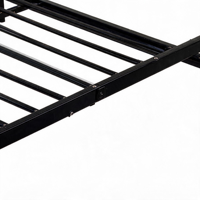 Cadre de lit plateforme moderne en métal noir, taille Queen ou Full, design élégant, gain de place pour appartement locatif