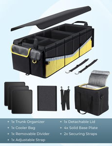 Organizador de Maletero de Coche Plegable, Impermeable y de Lujo, con Bolsa Refrigerante, Múltiples Compartimentos, para Almacenamiento de Comestibles, con Tapa - Product Image 4