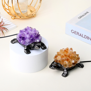โคมไฟคริสตัลรูปเต่าอะมีทิสต์แบบขายส่ง ไฟกลางคืน USB สำหรับตกแต่ง พร้อมไฟ LED - Product Image 5