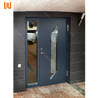 Porte d'entrée pivotante en aluminium de haute qualité pour villa, appartement, hôtel, porte de sécurité extérieure en métal WANJIA