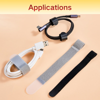 Attache-câble auto-agrippante en nylon réutilisable, résistante à la chaleur, avec logo personnalisé de haute qualité, pour câbles