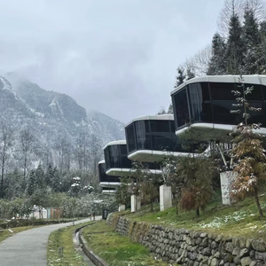 Capsule spatiale mobile, villa, maison, bureau, en acier, pliable, préfabriquée en Chine, style villa, modulaire, type Apple Cabin, pour camping panoramique - Product Image 6