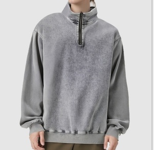 Tùy Chỉnh Người Đàn Ông Của Cổ Điển 1/4 Zip Mùa Đông Thoáng Khí Giản Dị In 100% Cotton Dệt Kim Áo Thun Áo - Product Image 2