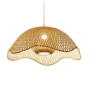 โคมไฟห้อยเพดานไม้ไผ่ทอมือสไตล์โมเดิร์น ขนาด 450 มม. 500 มม. 600 มม. ขั้วหลอด E27 LED เหมาะสำหรับร้านน้ำชา ร้านอาหาร ห้องนั่งเล่น ห้องทาทามิ - Product Image 3