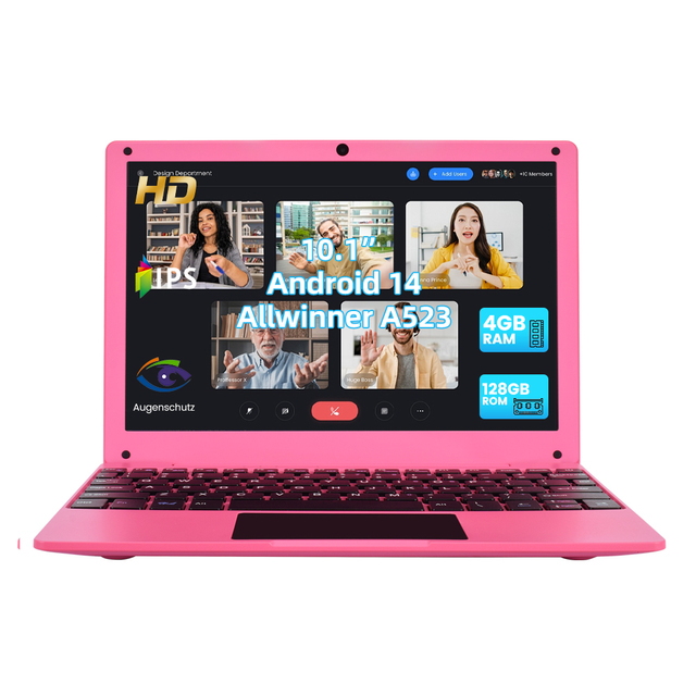 10.1-Inch Android Laptop for Students Customizable Options 4GB RAM 128GB SSD 4-Core Quad IPS Low Cost New School Computer PC