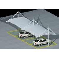 Prix d'usine, abri de voiture extérieur, structure en membrane, abris de voiture en acier à cantilever, garages avec toit en polycarbonate