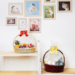 Wholesale 30"x 40" 1.5 Mil Thick 5 Pack Clear Basket Bags Large Clear Cellophane Wrap for Baskets &amp; Gifts - Product Image 5
