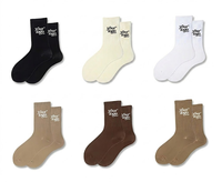 Chaussettes de sport décontractées pour femmes, respirantes, douces, à motif côtelé, avec logo brodé personnalisé