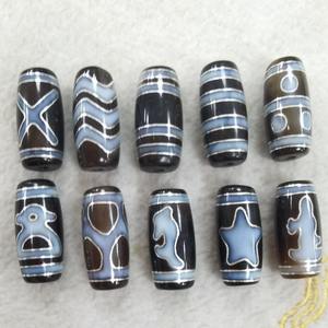 Stock <span class=keywords><strong>Venta</strong></span> Promocional Silver Line 7 Stars Turtle Cover Light Grabado Dzi beads - Product Image 1