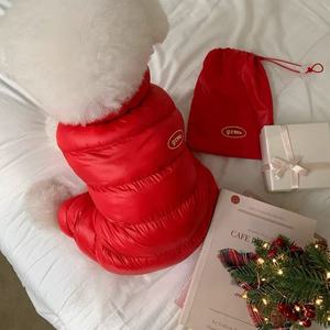 Rompi Hewan Peliharaan Mewah Musim Gugur Musim Dingin Warna Morandi Korea Sederhana Hangat Pakaian Bulu Wol Pola Cetak Hewan XL Teddy Kucing Kecil - Product Image 5