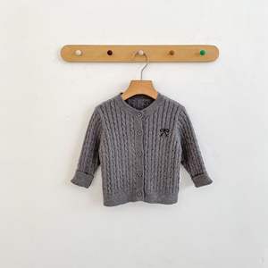 Kışlık Kız Çocuk Süveteri Bebek Uzun Kollu Düz Renk Örme Hırka Çocuk Triko - Product Image 4