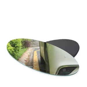 Small Round Rearview <b>Mirror</b> Glass Wide Angle Blind Spot Auxiliary <b>Mirror</b> for <b>Car</b> Retrofit Upgrade Silver Paste Mount - Product Image 2