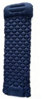 Matelas de camping gonflable d'extérieur avec oreiller intégré, portable et imperméable