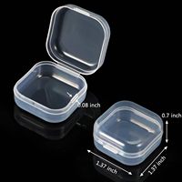 Petite boîte de rangement en plastique, boîtes organisatrices de perles, boîte de rangement transparente carrée à couvercle à charnière pour petits objets, bijoux, artisanat