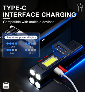 Легкий рабочий фонарь 2025 года с индивидуальным дизайном, креплением-клипсой, COB <span class=keywords><strong>LED</strong></span>, магнитом, перезаряжаемый, для кемпинга и активного отдыха, портативный рабочий фонарь - Product Image 4