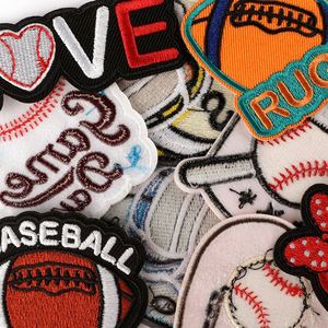 En gros Nouveaux Patchs brodés thermocollants à paillettes, motifs sportifs (Baseball, Basketball, Football, Rugby, Soccer) pour le jour du match - Product Image 4