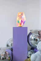 Lampe de plafond rhombique moderne de luxe RAY YI, personnalisée, avec lumière nocturne transparente, décoration intérieure, en acrylique transparent effet arc-en-ciel